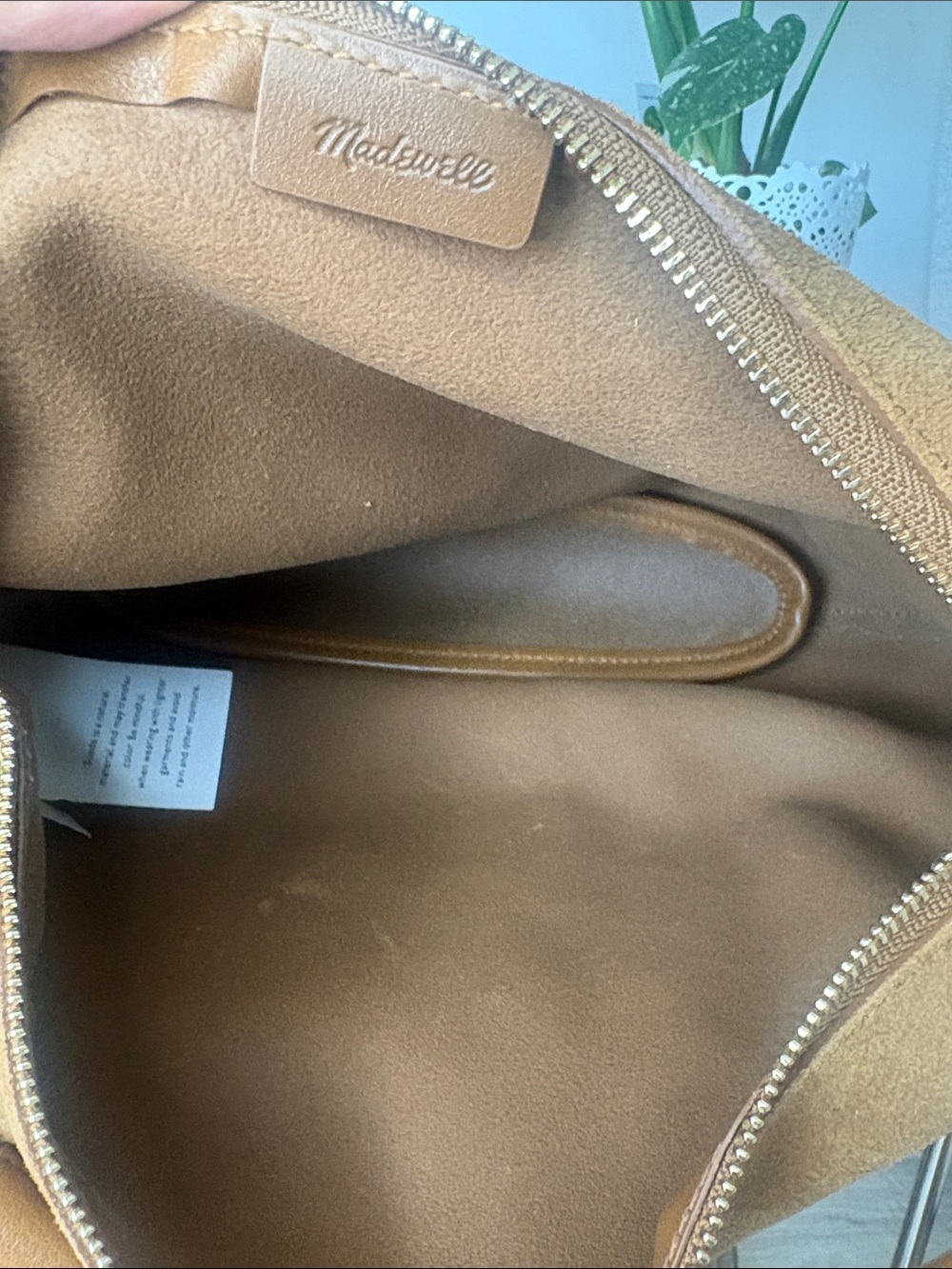 The Camren Gathered Shoulder Bag in aged cognac suede - Picture 11 of 16